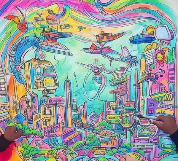 科技与创新的儿童画,未来艺术的无限可能 科技与创新的儿童画,未来艺术的无限可能